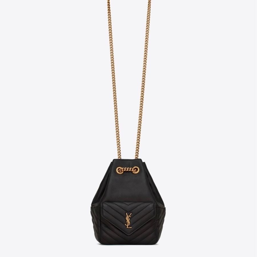 YSL聖羅蘭 Saint Lauren JOE絎縫小羊皮迷你水桶袋-5