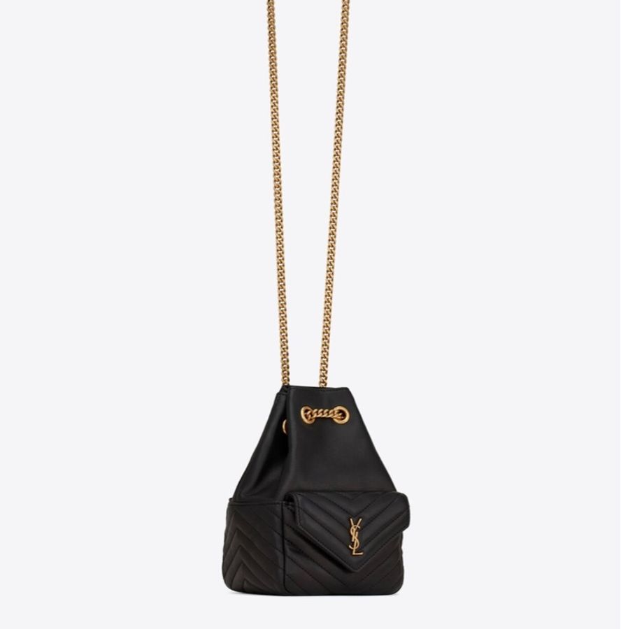 YSL聖羅蘭 Saint Lauren JOE絎縫小羊皮迷你水桶袋-8