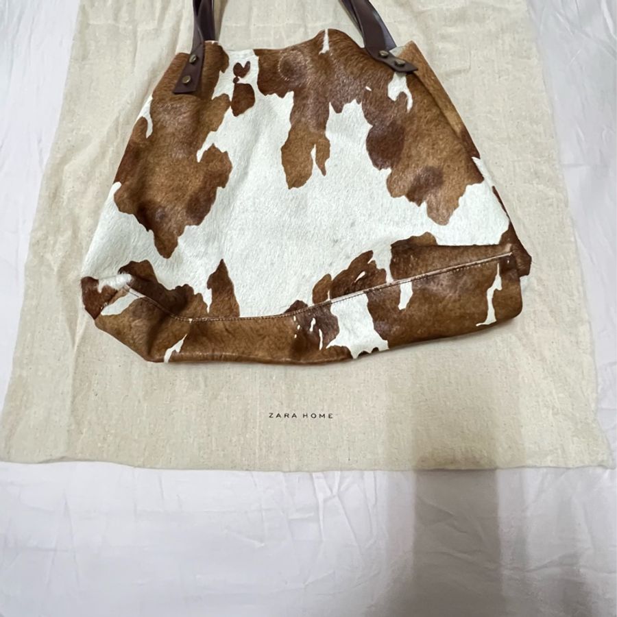 ZARA HOME 真皮乳牛(奶牛)紋托特包-1