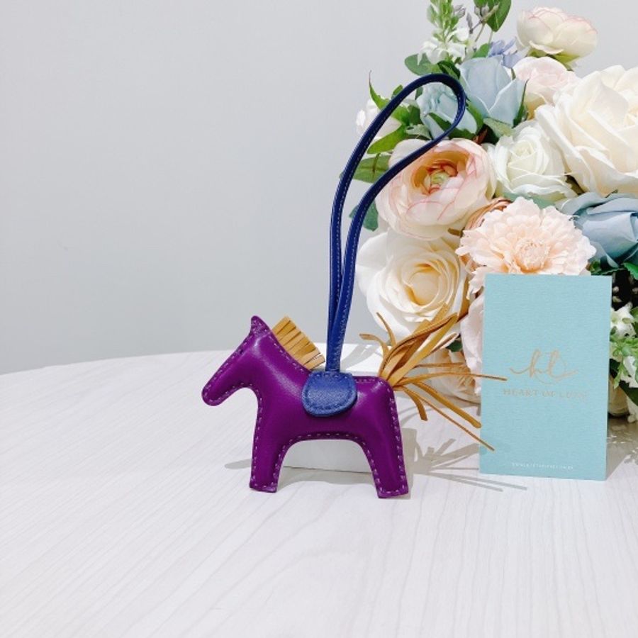 Hermes 小馬 紫色Rodeo PM Charm-5