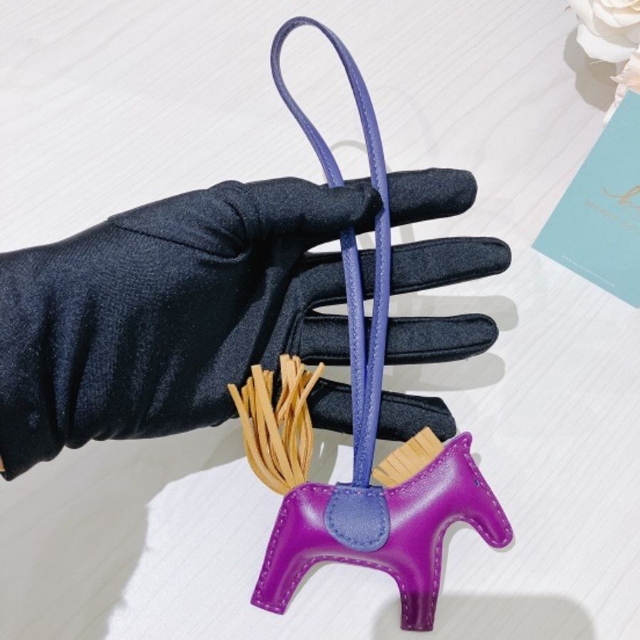 Hermes 小馬 紫色Rodeo PM Charm-6