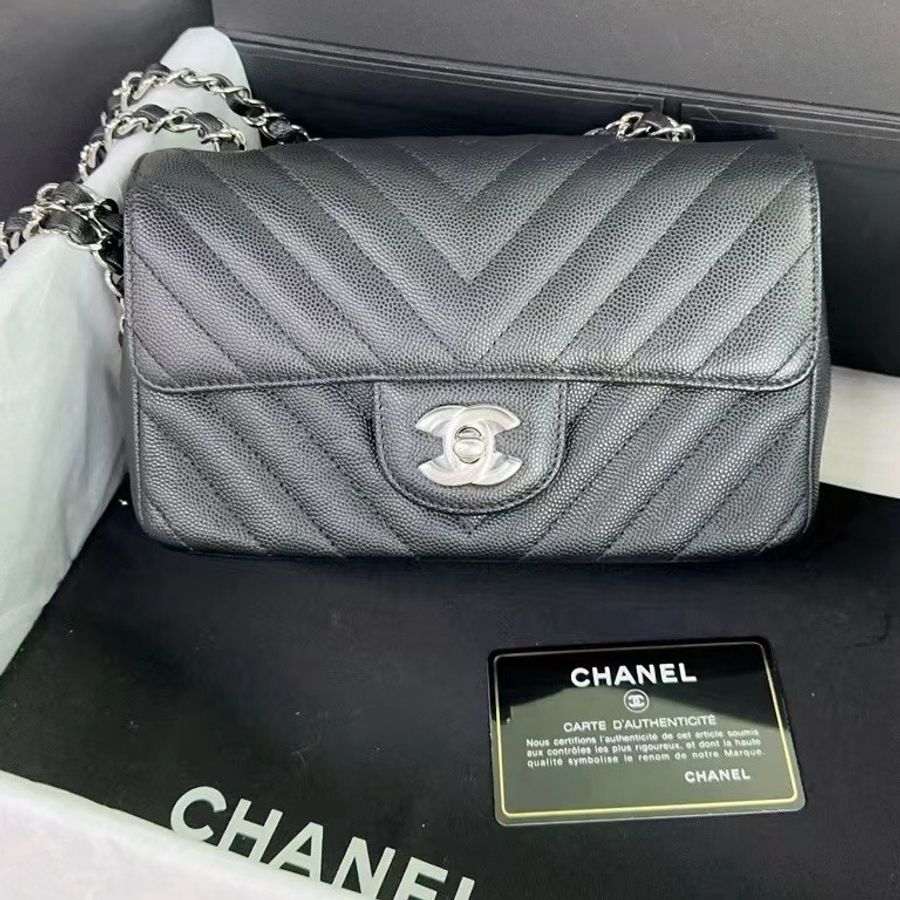 Chanel Caviar 20cm 大mini V紋-0