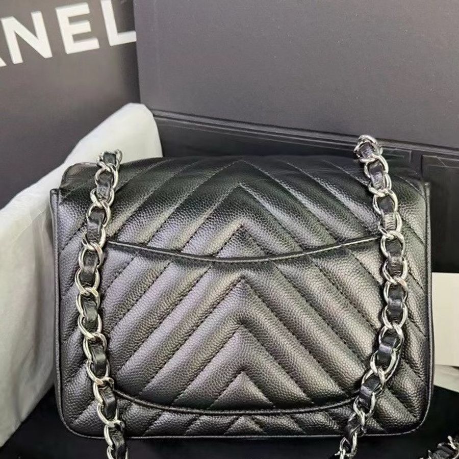 Chanel Caviar 17cm 方胖 V紋-1