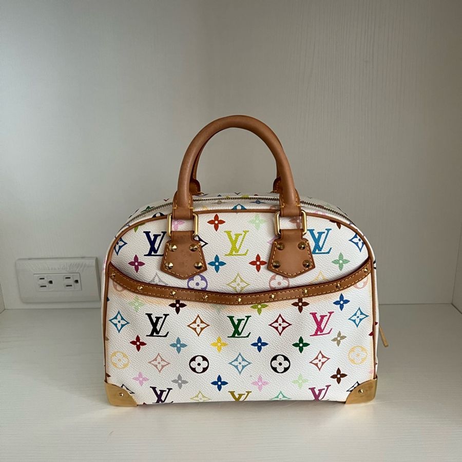［Vintage LV］村上隆聯名手提包-白彩-0