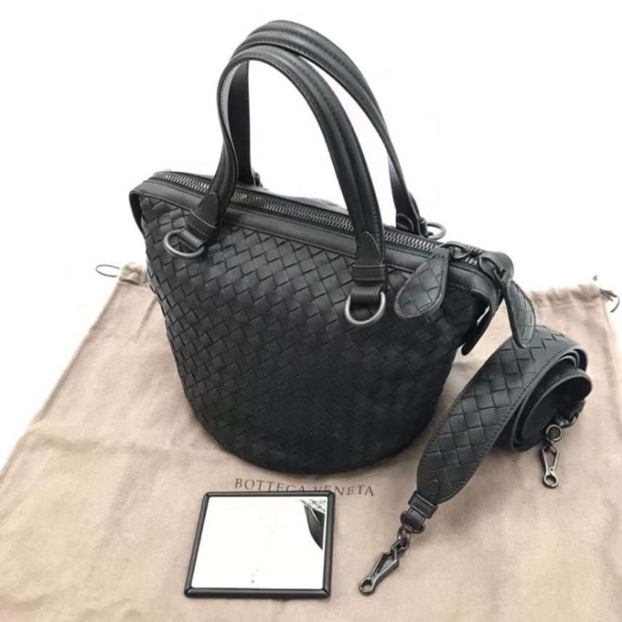 Bottega Veneta 535263 Nappa 編織Tambura 羊皮包 黑色-4