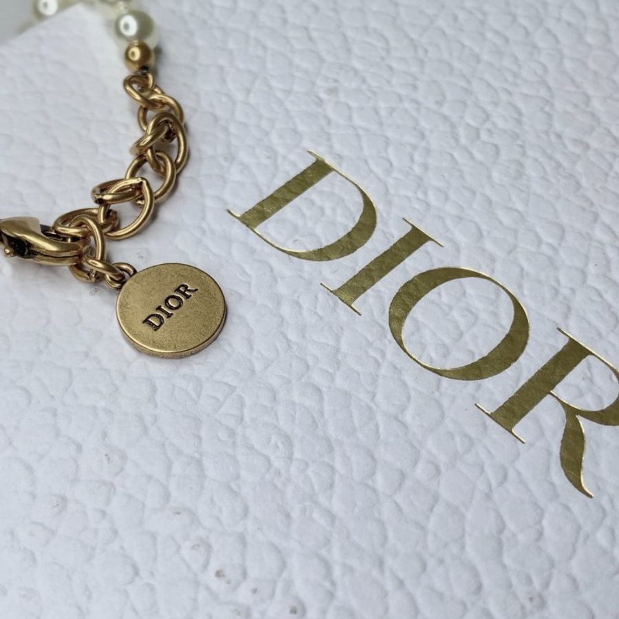 DIOR MONTAIGNE 30樹脂珍珠水鑽手鏈-4