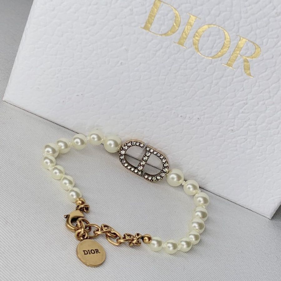 DIOR MONTAIGNE 30樹脂珍珠水鑽手鏈-5