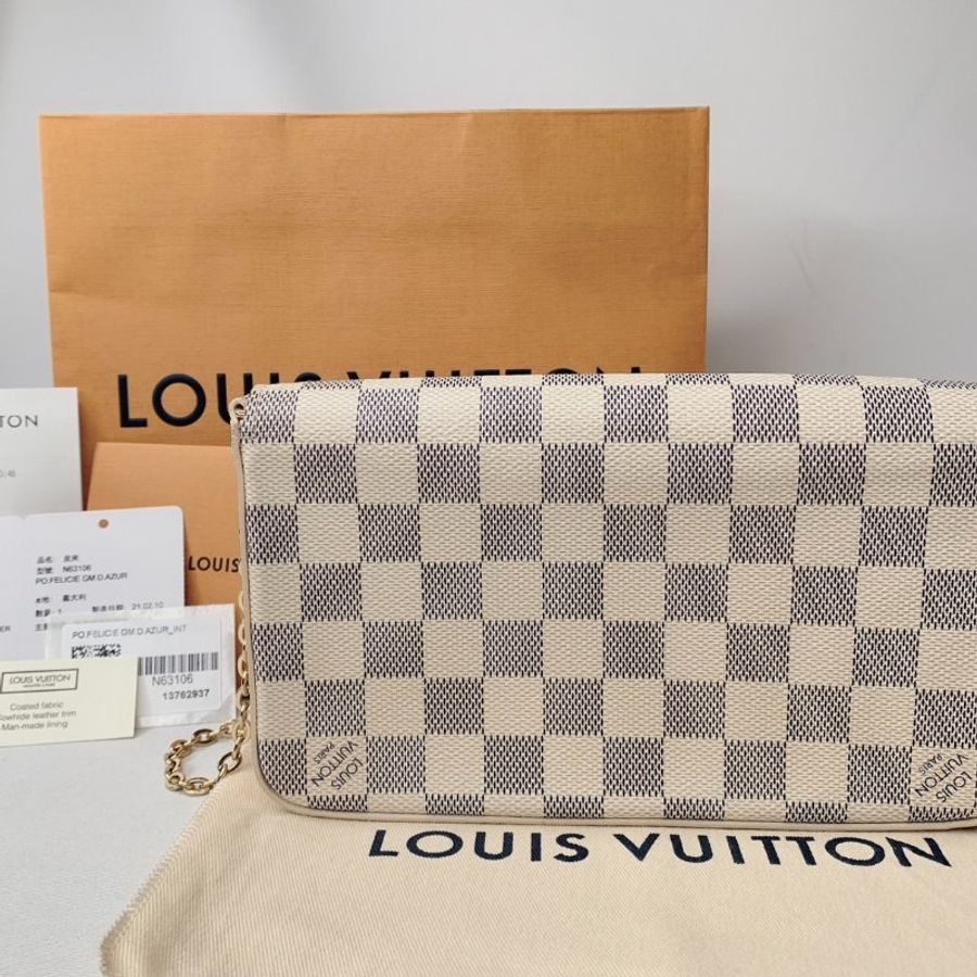 LV Félicie Pochette白棋盤三合一鏈包-1