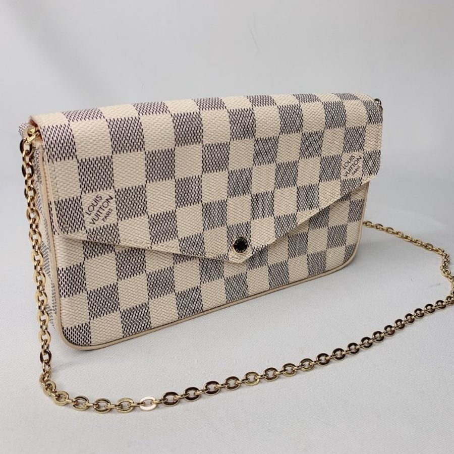 LV Félicie Pochette白棋盤三合一鏈包-3