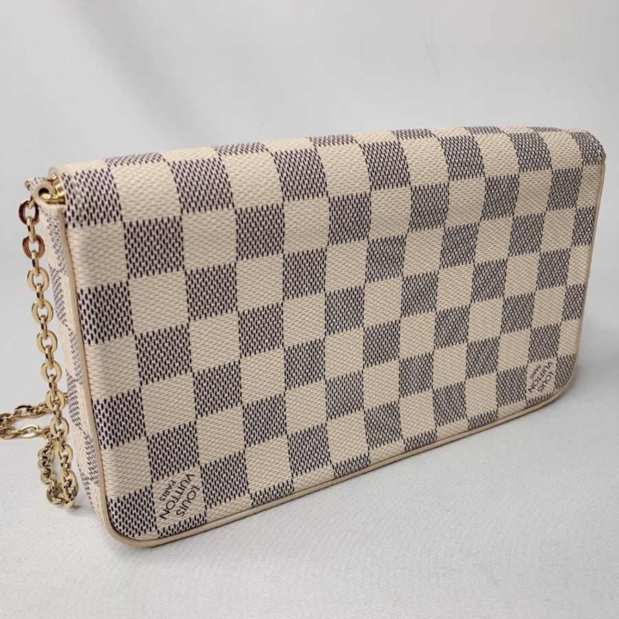 LV Félicie Pochette白棋盤三合一鏈包-5