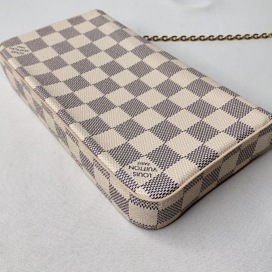 LV Félicie Pochette白棋盤三合一鏈包-16