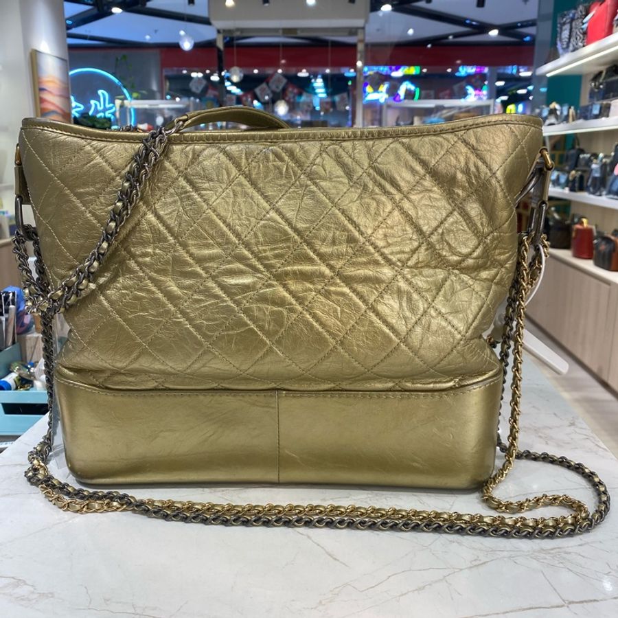 CHANEL 流浪包大號 金色GABRIELLE BAG LARGE GOLD-8