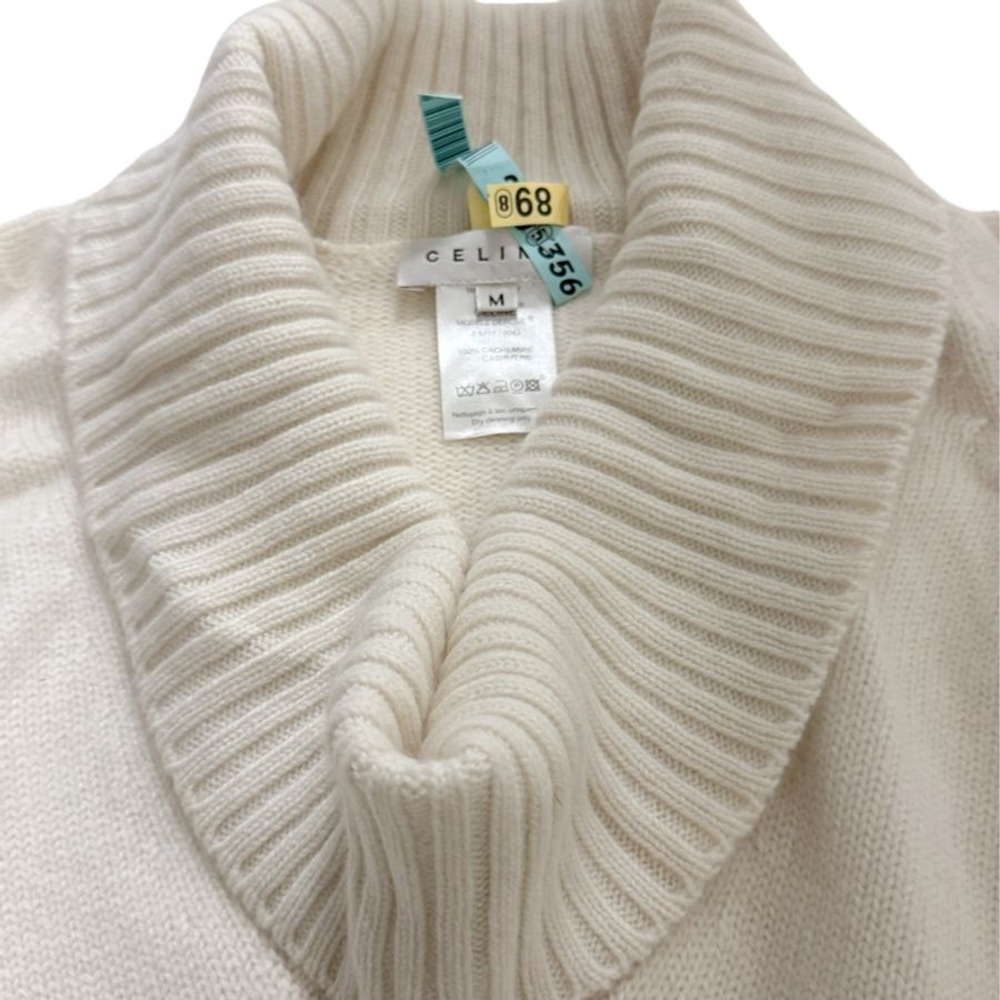 🍒CELINE CASHMERE超柔軟大翻領毛衣size:M /2F231121-1-7