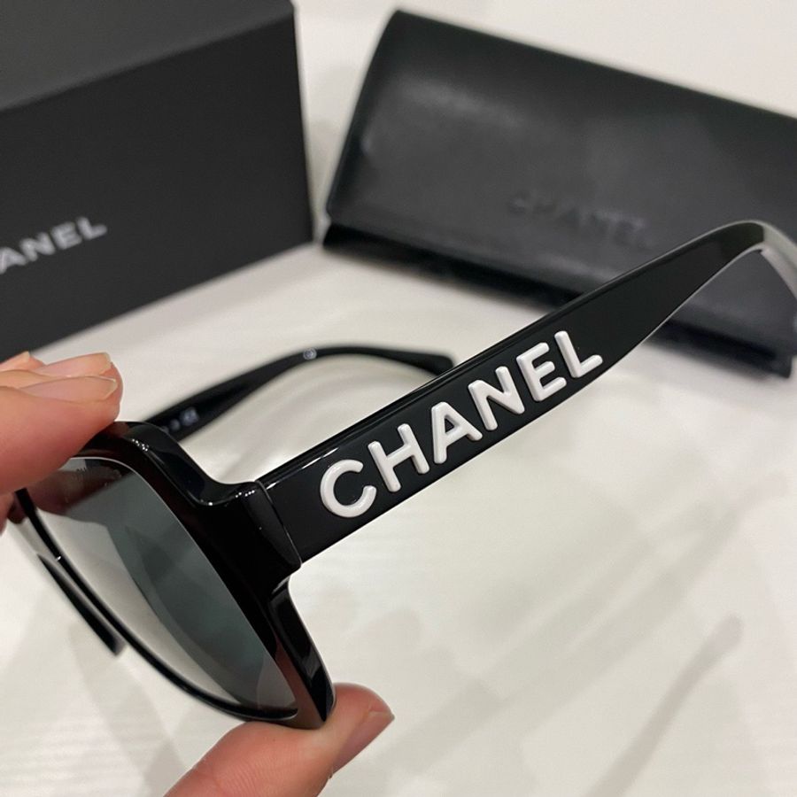 Chanel ch5408 白字黑框太陽眼鏡-2
