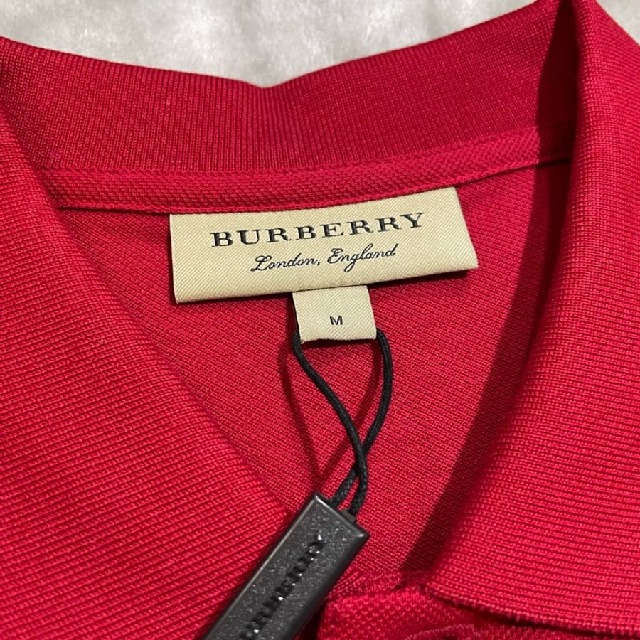 Burberry polo衫 (硬質金戰馬LOGO) 紅/M號-7