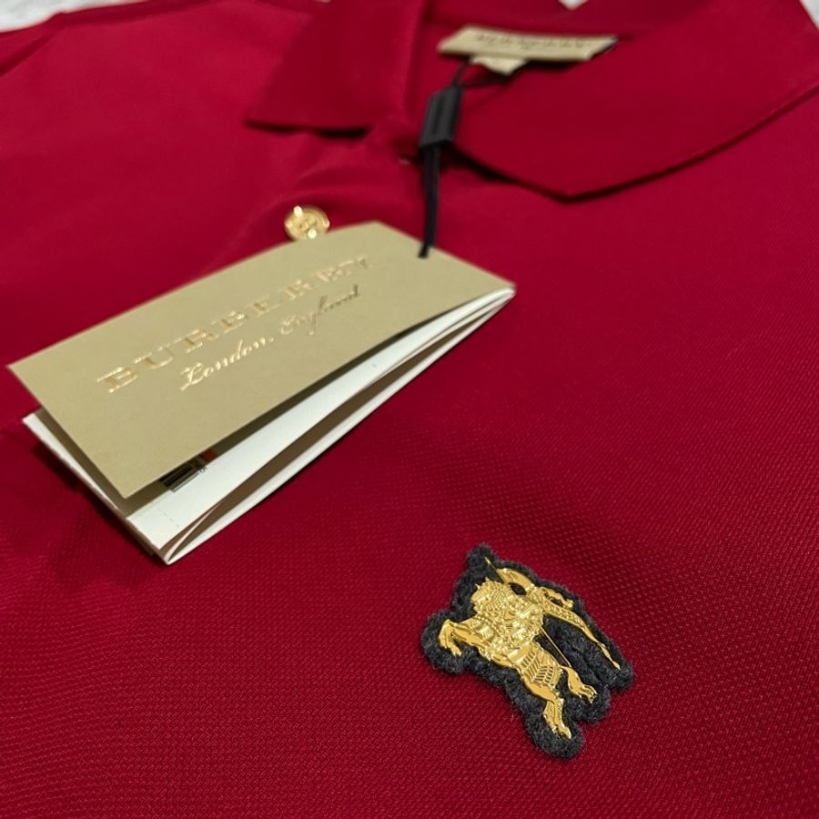 Burberry polo衫 (硬質金戰馬LOGO) 紅/M號-8