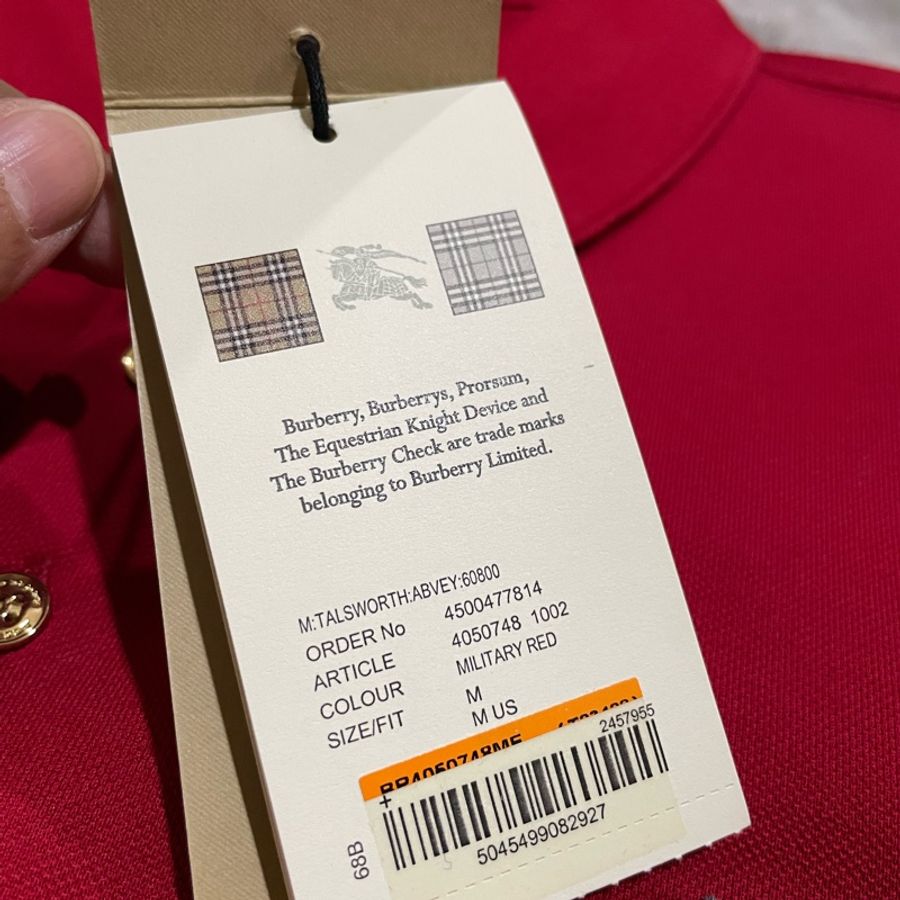 Burberry polo衫 (硬質金戰馬LOGO) 紅/M號-9