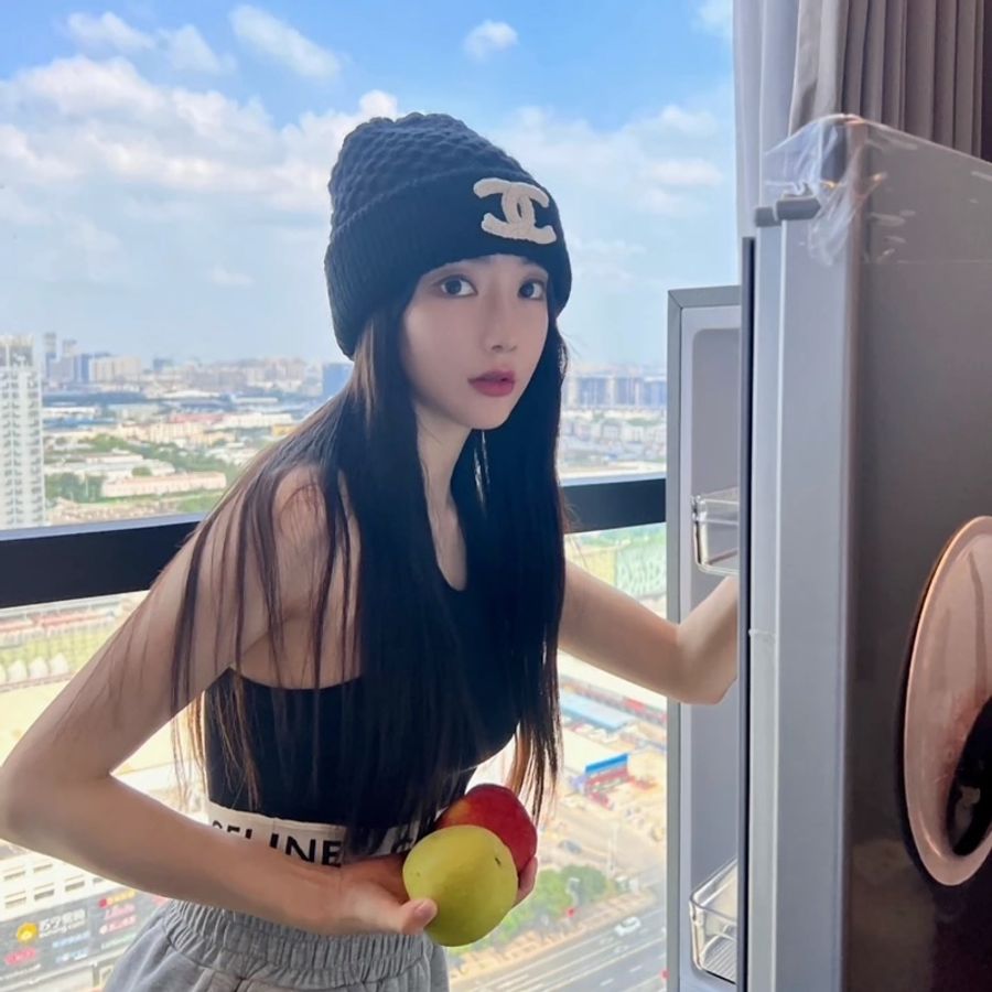 可預購) Chanel 香奈兒 #加厚款 毛帽 冷帽 黑底白字 喀什米爾羊毛 台灣購證🇹🇼-1