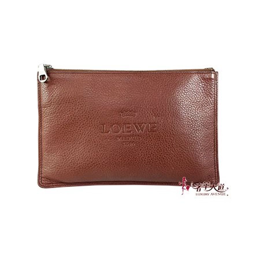 ★已售出★ LOEWE 咖啡色牛皮萬用袋-0