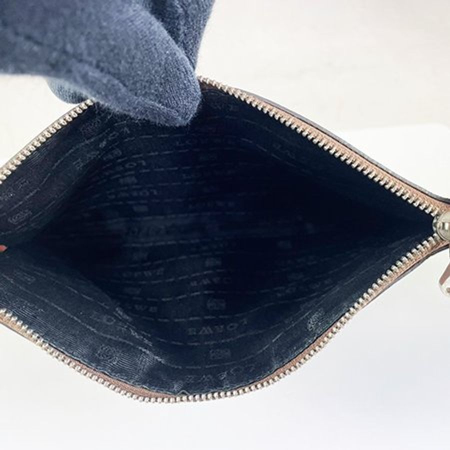 ★已售出★ LOEWE 咖啡色牛皮萬用袋-5