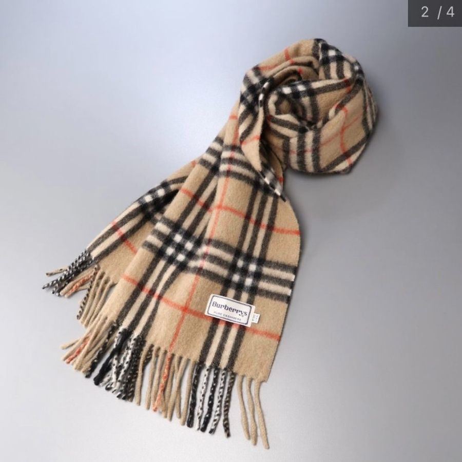 Burberry經典格紋羊絨圍巾 極美款✨-1