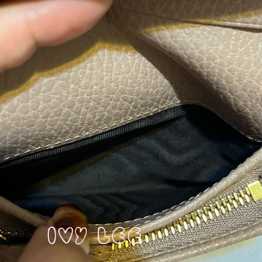 GUCCI 古馳 經典金屬雙G LOGO荔枝紋牛皮萬用信用卡/短夾 456126 粉膚色 二手精品-9