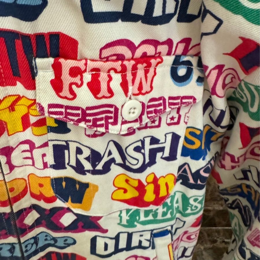 [絕版聯名] Supreme x Hysteric Glamour 限量版跨界聯名 九成新 文字圖案牛仔外套 ＃實穿收藏兩相宜-14