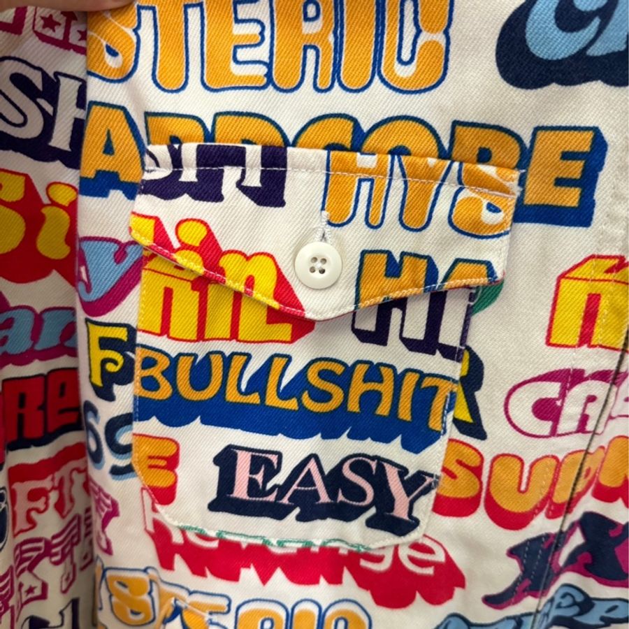 [絕版聯名] Supreme x Hysteric Glamour 限量版跨界聯名 九成新 文字圖案牛仔外套 ＃實穿收藏兩相宜-15