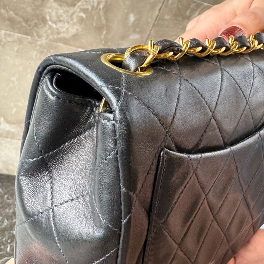 Chanel 黑色方胖 羊皮 9成新-8
