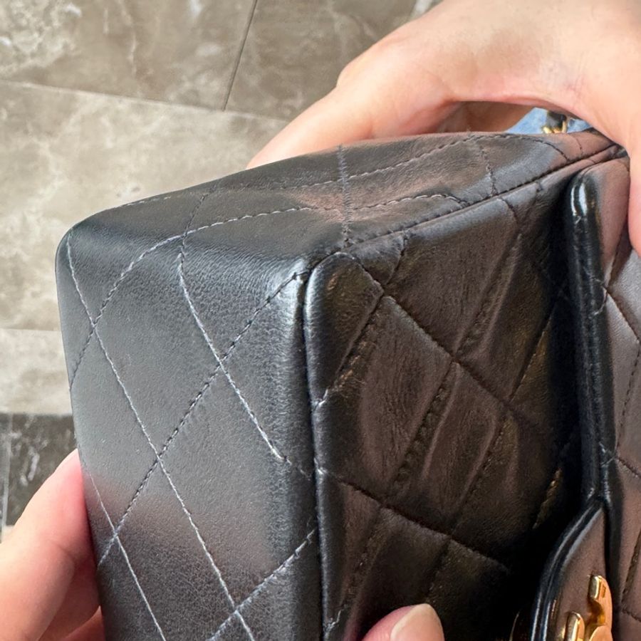 Chanel 黑色方胖 羊皮 9成新-26
