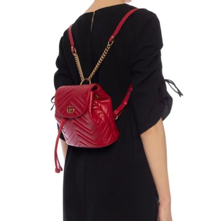 GUCCI Marmont Mini 束口 後背包/雙肩包 528129 9成新-0