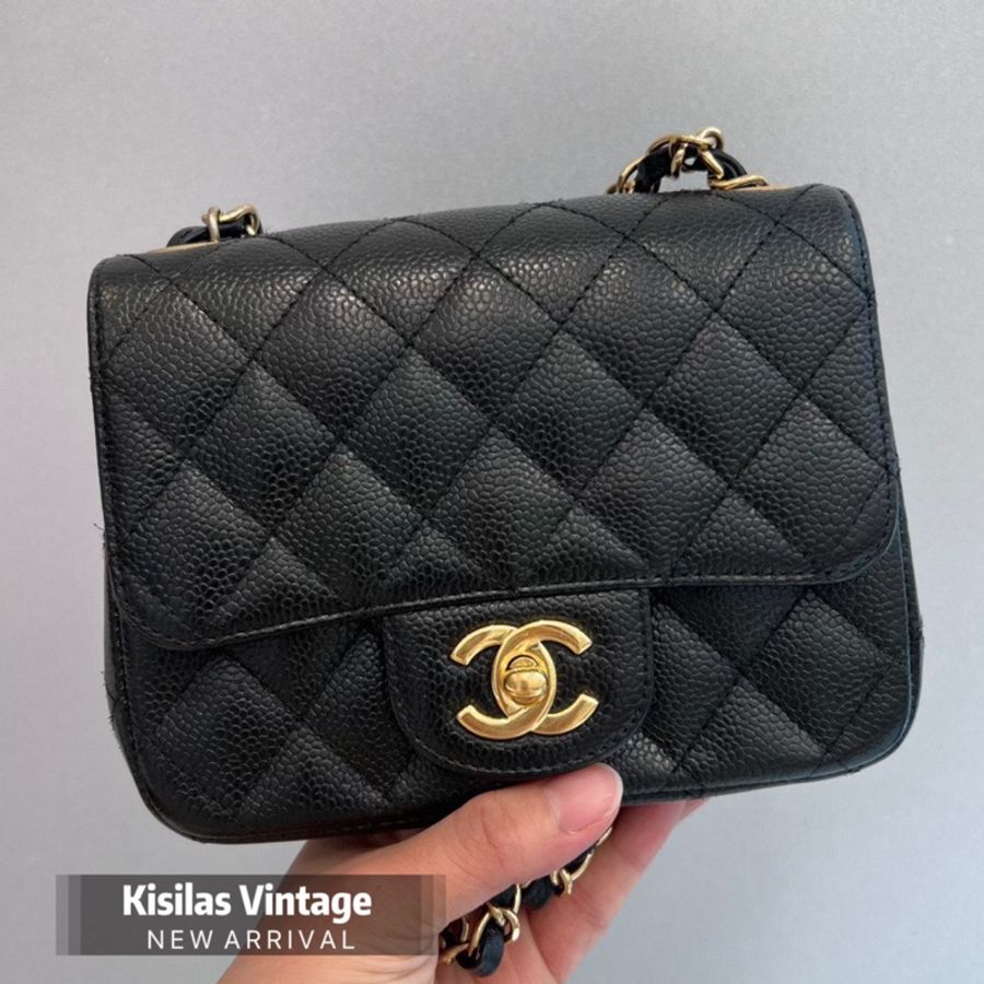 Chanel Caviar 17cm 牛皮方胖-0