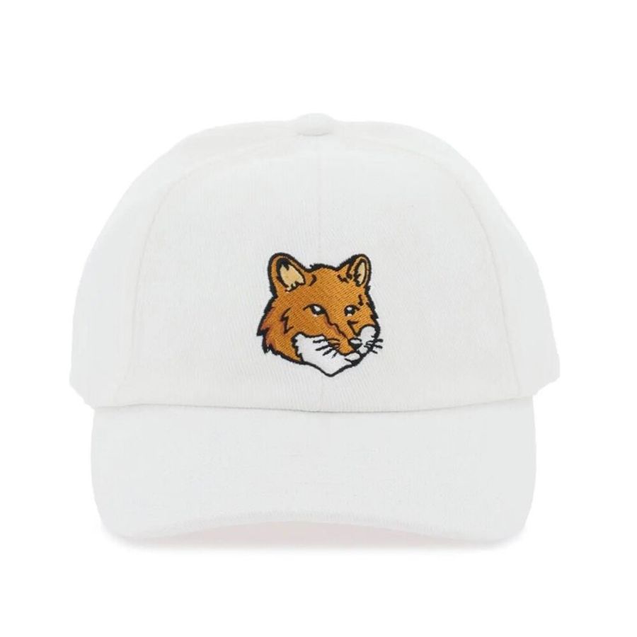 【Maison Kitsune】Fox Head 小狐狸頭 帽子 棒球帽 白色-0