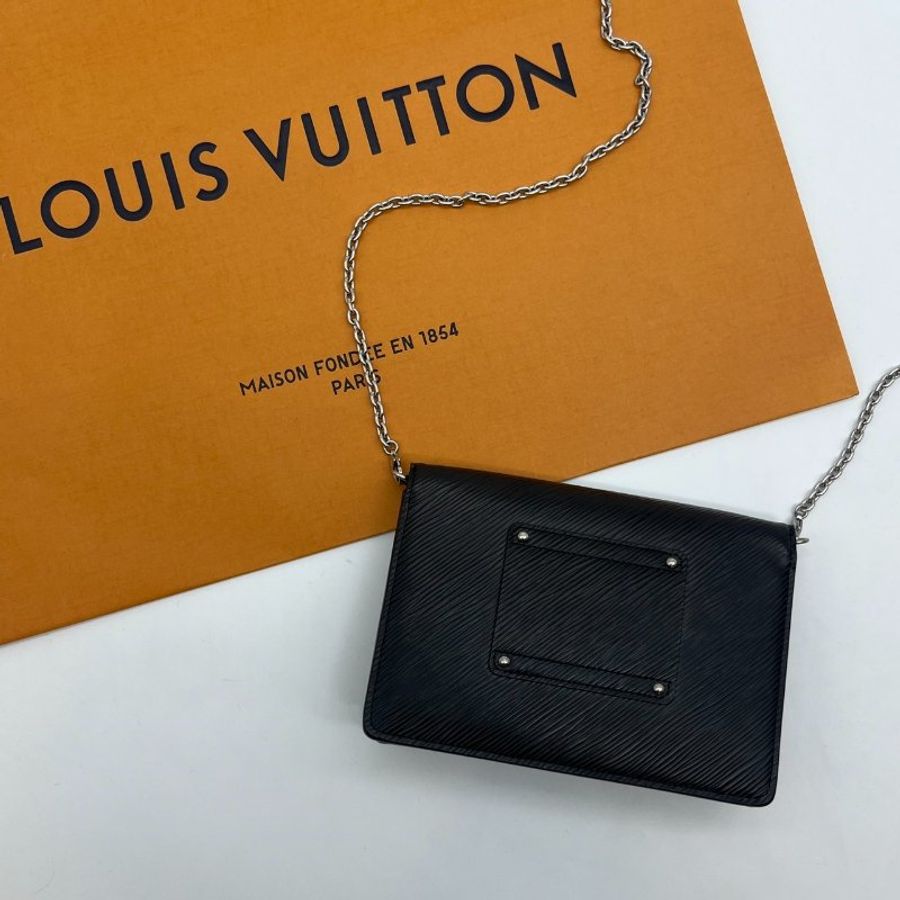 Louis Vuitton LV 晶片款 黑色EPI皮TWIST鍊包/肩背包/斜背包/腰包/手拿包-1