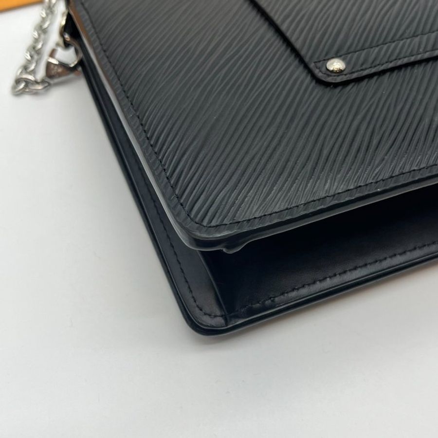 Louis Vuitton LV 晶片款 黑色EPI皮TWIST鍊包/肩背包/斜背包/腰包/手拿包-2