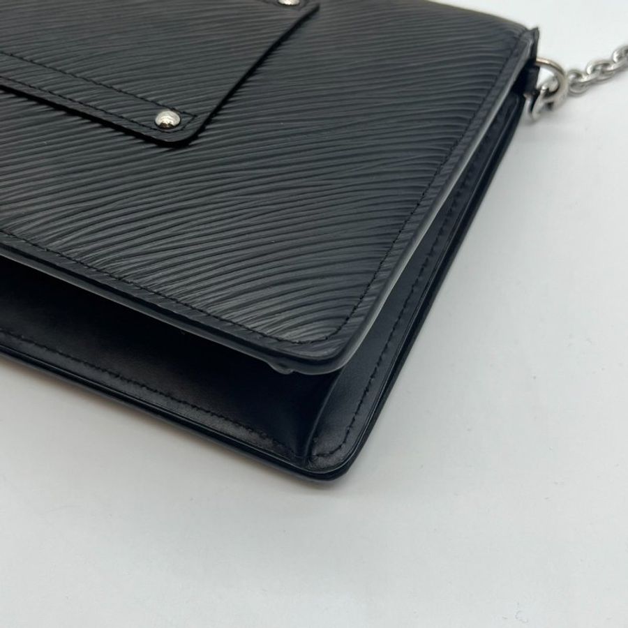 Louis Vuitton LV 晶片款 黑色EPI皮TWIST鍊包/肩背包/斜背包/腰包/手拿包-3