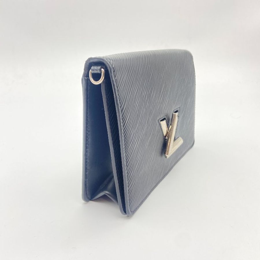 Louis Vuitton LV 晶片款 黑色EPI皮TWIST鍊包/肩背包/斜背包/腰包/手拿包-11