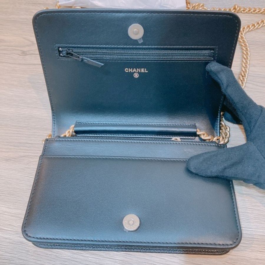 CHANEL 荔枝牛皮 鏈條包BOY WALLET ON CHAIN-5