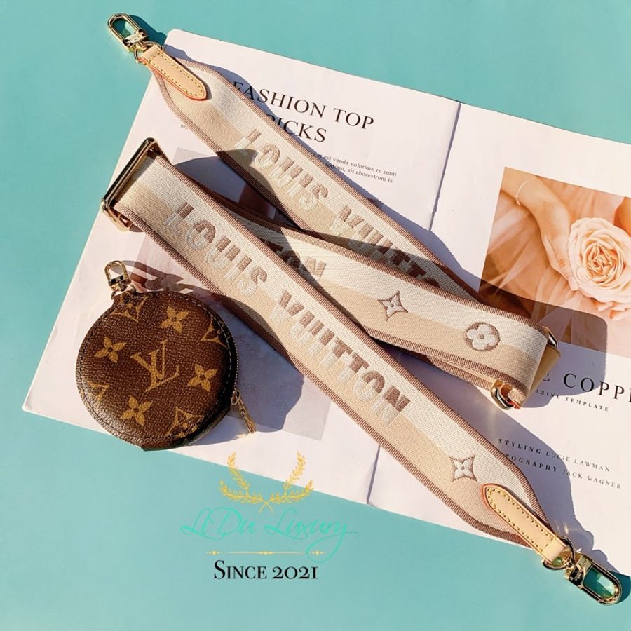 【 全新商品 】LV M46705 爆款字紋 NEVERFULL BB 奶茶色背帶 / 兩用購物包-3