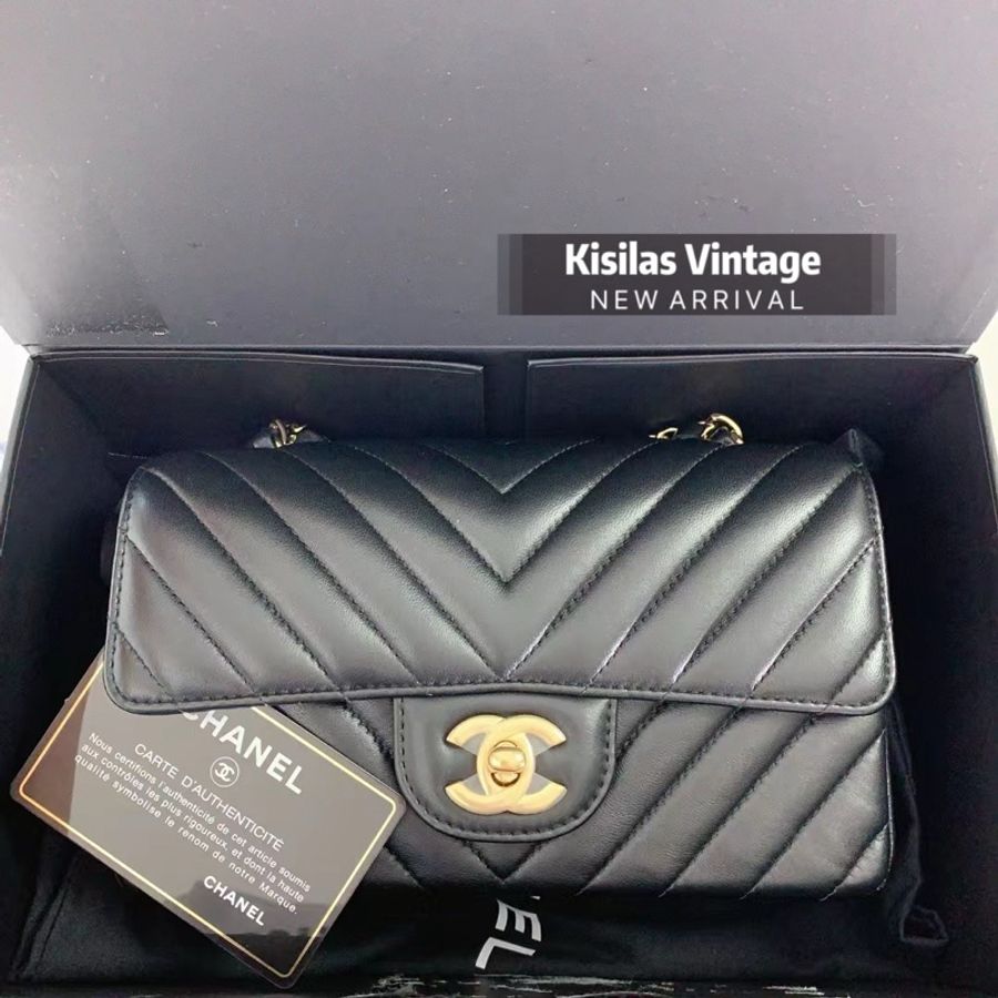 Chanel Lambskin 20cm大mini V 紋-0