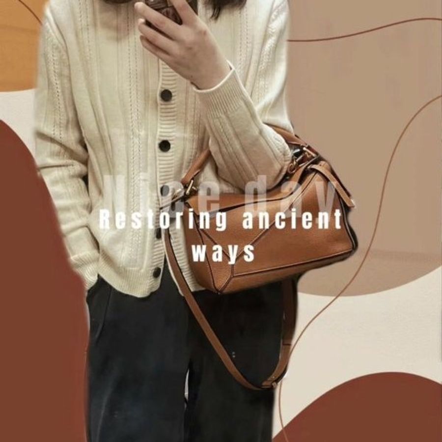 🛫早秋當季新品🛬 Loewe 小款 經典小牛皮 Edge Puzzle包 焦糖色-1