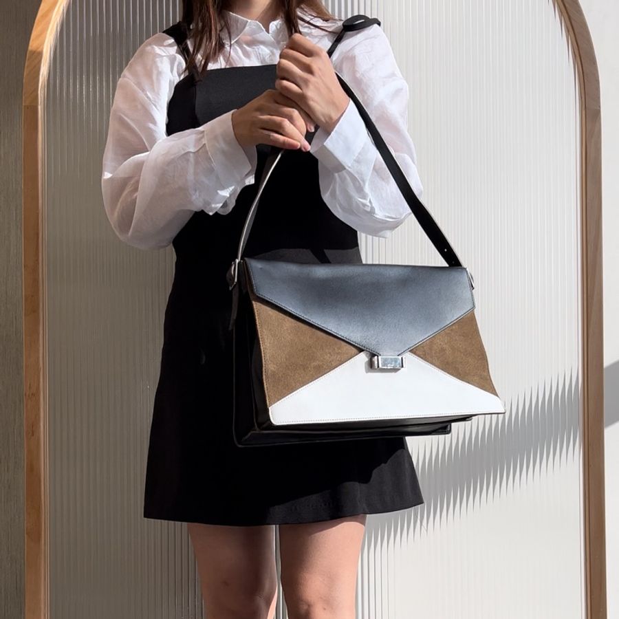 Celine 三色拼皮肩包-1