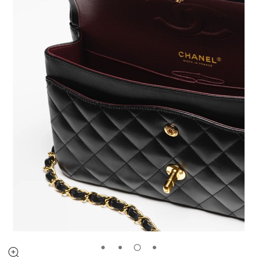 【全新專櫃自購】Chanel香奈兒 經典款黑色金扣牛皮荔枝紋CF25黑金菱格鏈條包肩背包 鏈條口蓋包單肩包-1