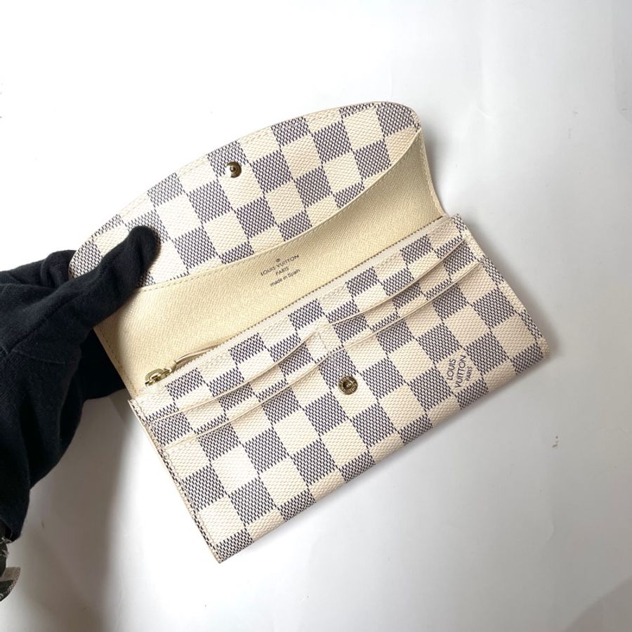 Louis Vuitton 白棋盤格下蓋長夾-10