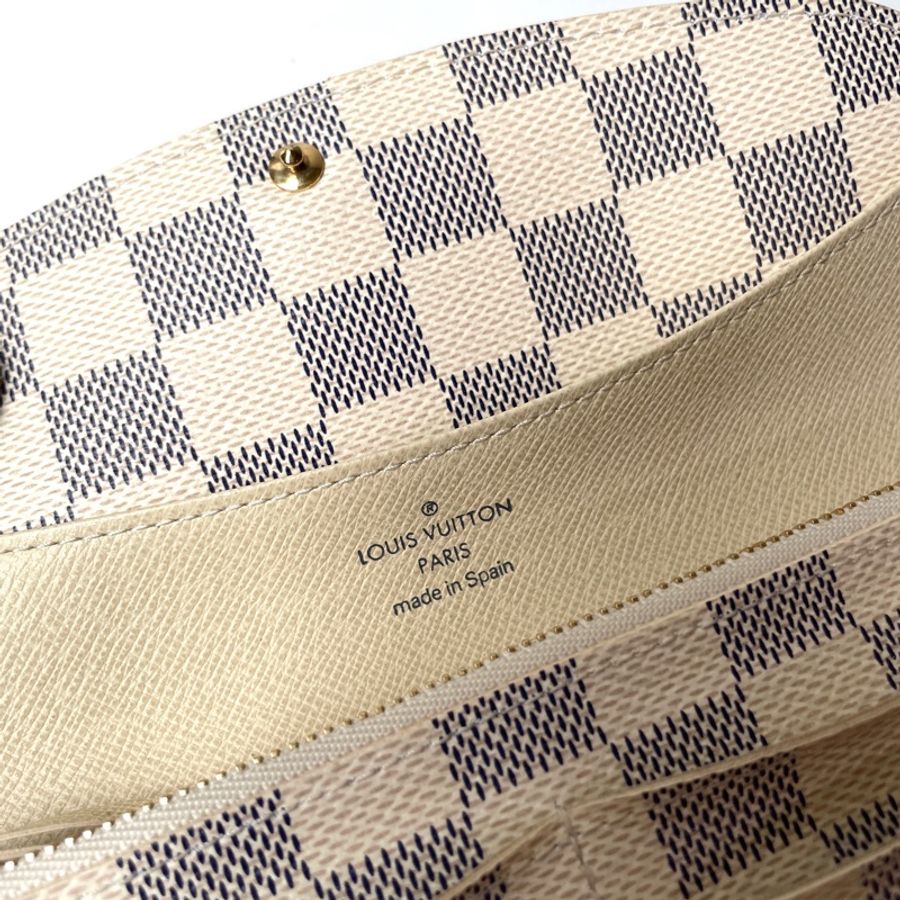 Louis Vuitton 白棋盤格下蓋長夾-12