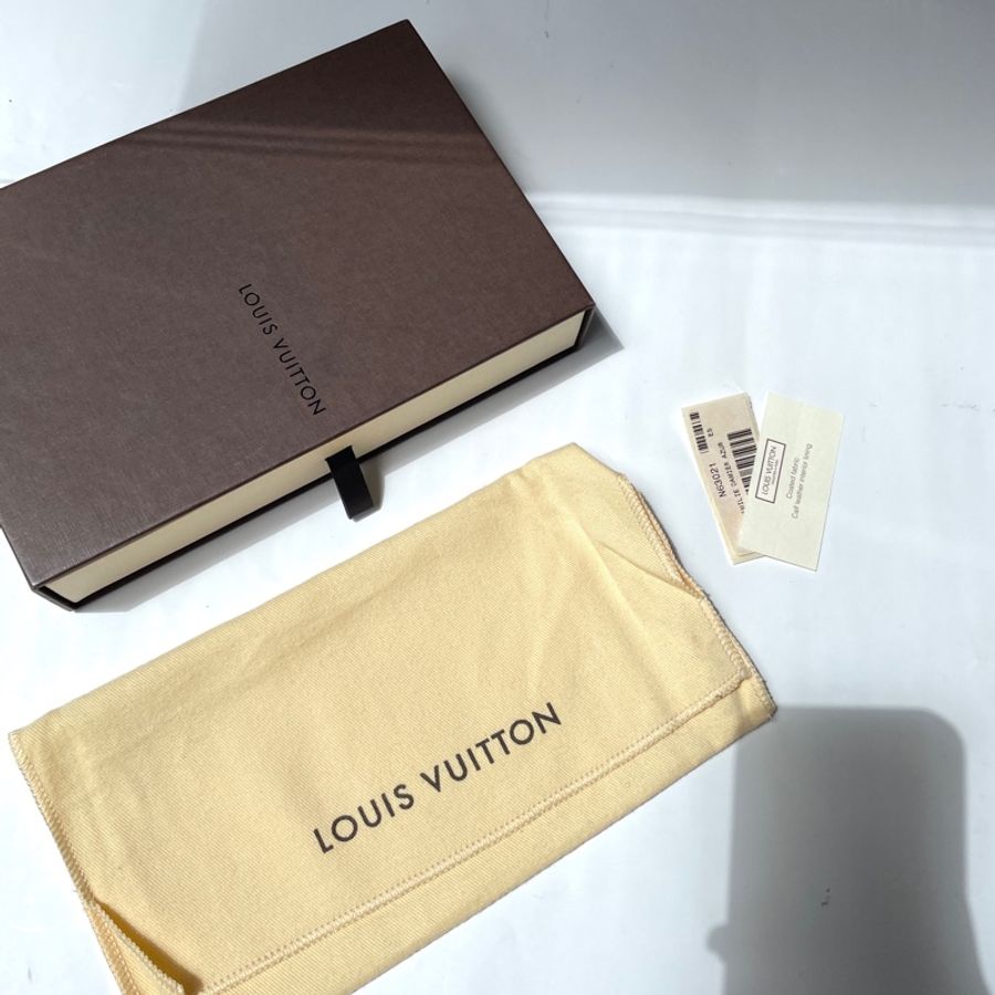 Louis Vuitton 白棋盤格下蓋長夾-15