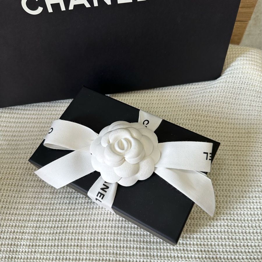 Chanel 19 黑銀 皮穿鍊logo 卡夾-14