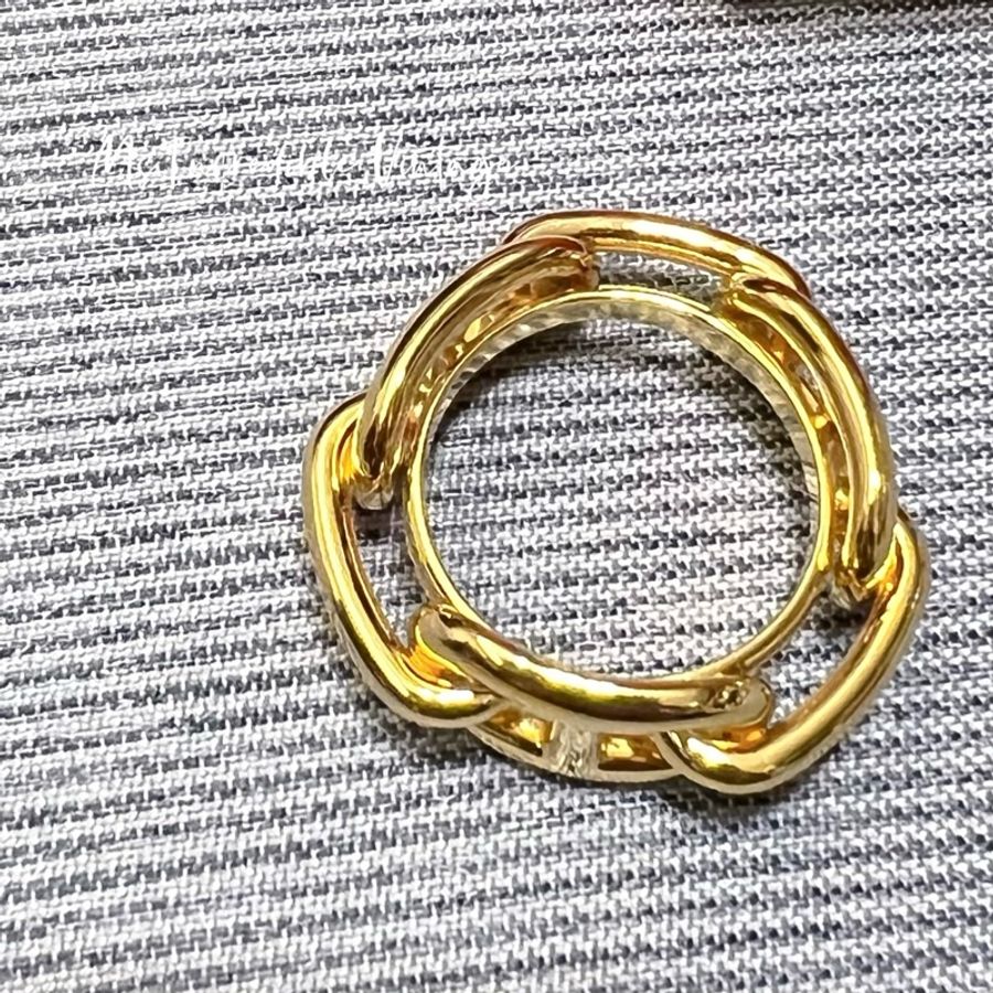 Hermes經典金色豬鼻環絲巾扣-3