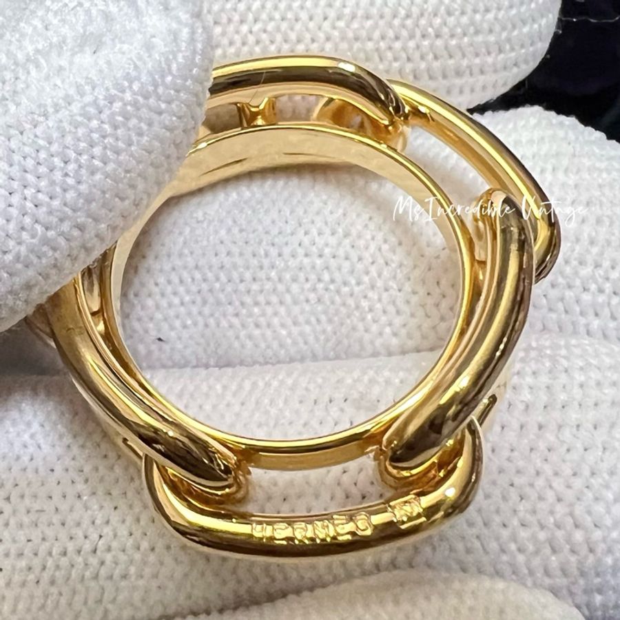 Hermes經典金色豬鼻環絲巾扣-4