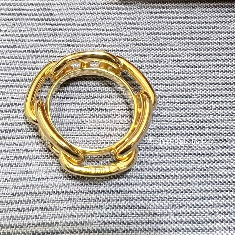 Hermes經典金色豬鼻環絲巾扣-6